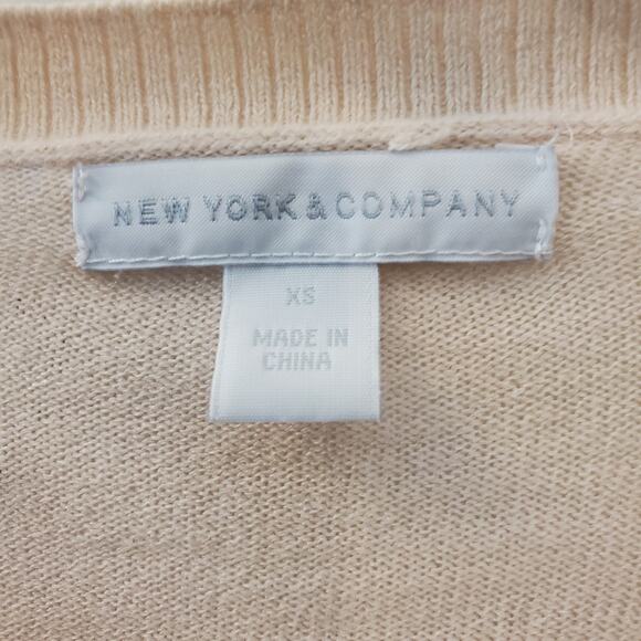 New York & Company Blush Abstract Print Button Front Cardigan Sweater Size XS - Picture 4 of 6